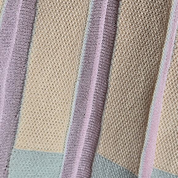 Zara EUC pleated knit cropped sweater top Small Pale green beige light pink - Picture 8 of 16